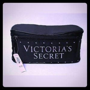 NWT- Victoria's Secret Black Satin Travel Case